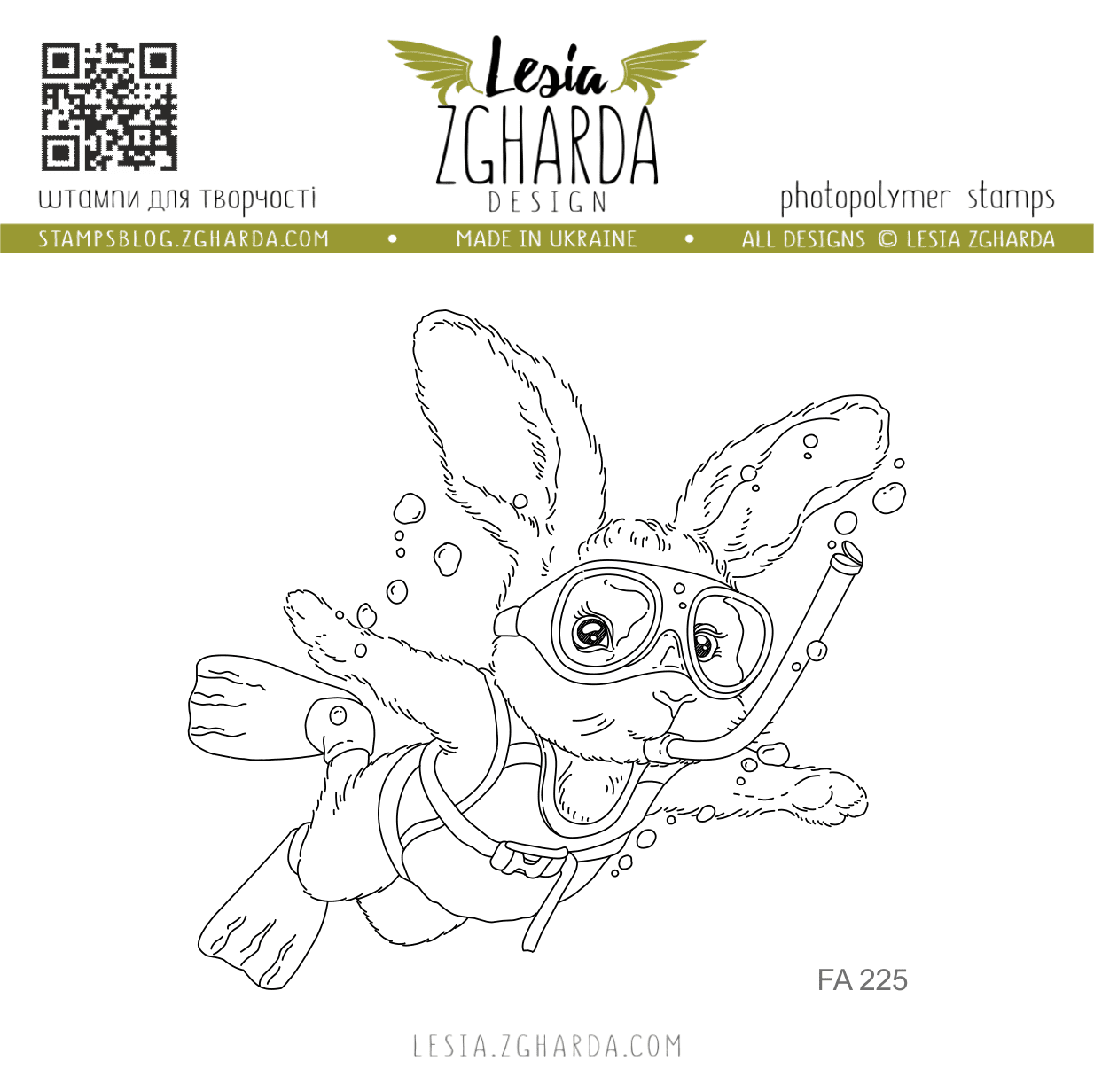 {FA225} Stamp "The Bunny Diver"