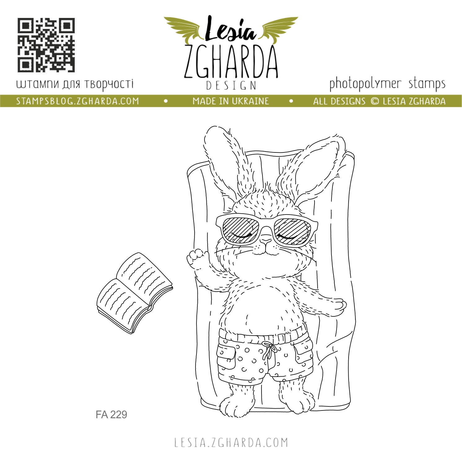 {FA229} Stamp Set "Rabbit Boy on the Beach"