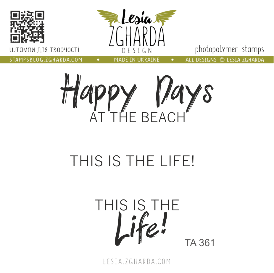 {TA361} Stamp Set "Happy days at the beach. This is the life!"