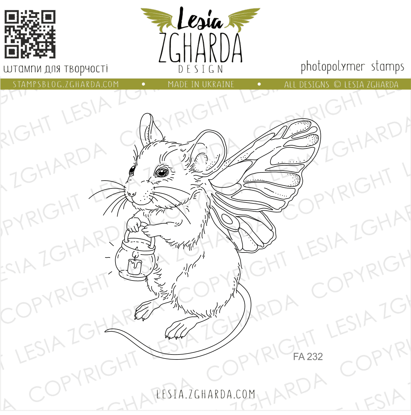 {FA232} Stamp "Mouse with Wings"
