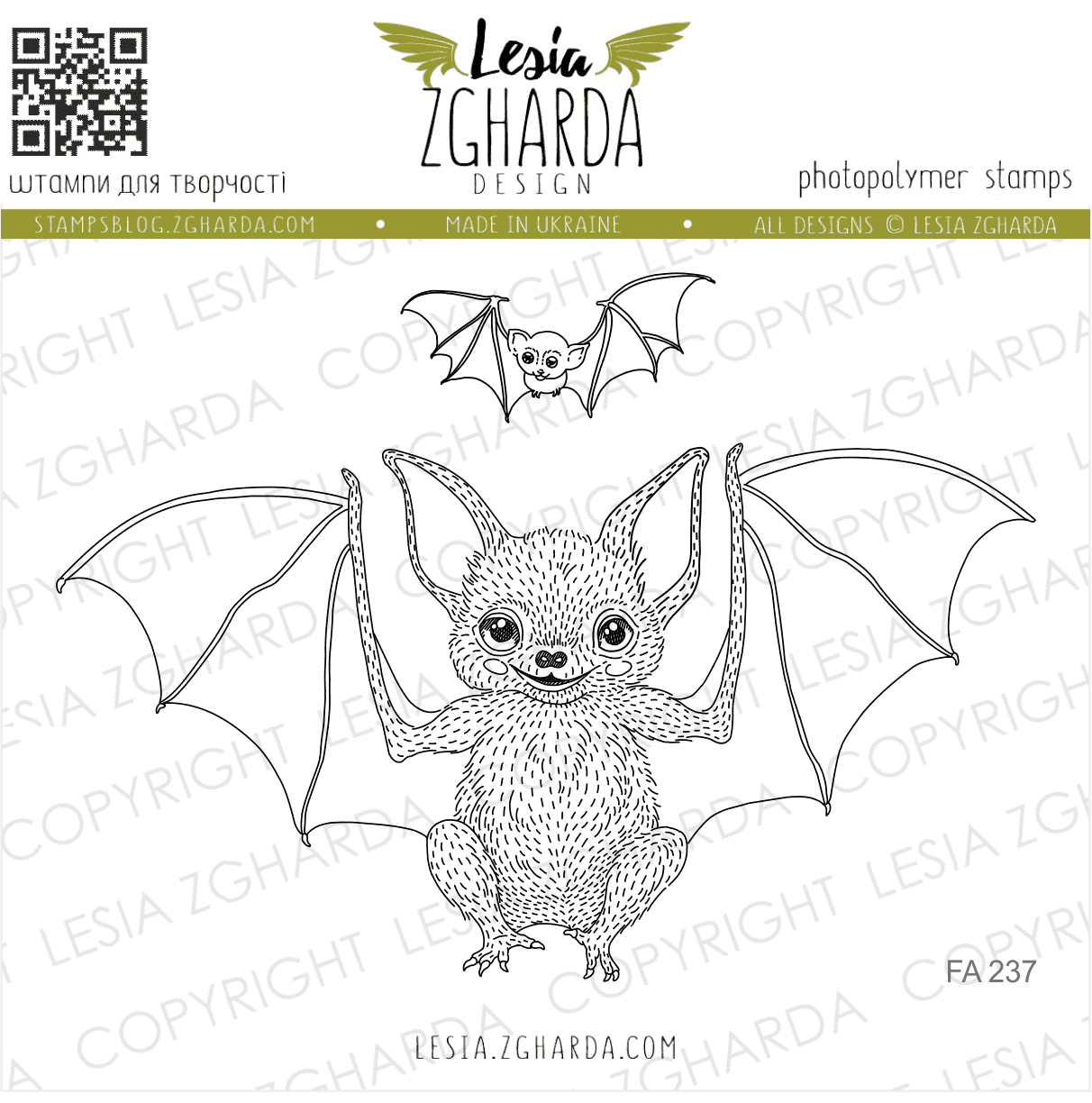 {FA237} Stamp Set "Halloween Bats"
