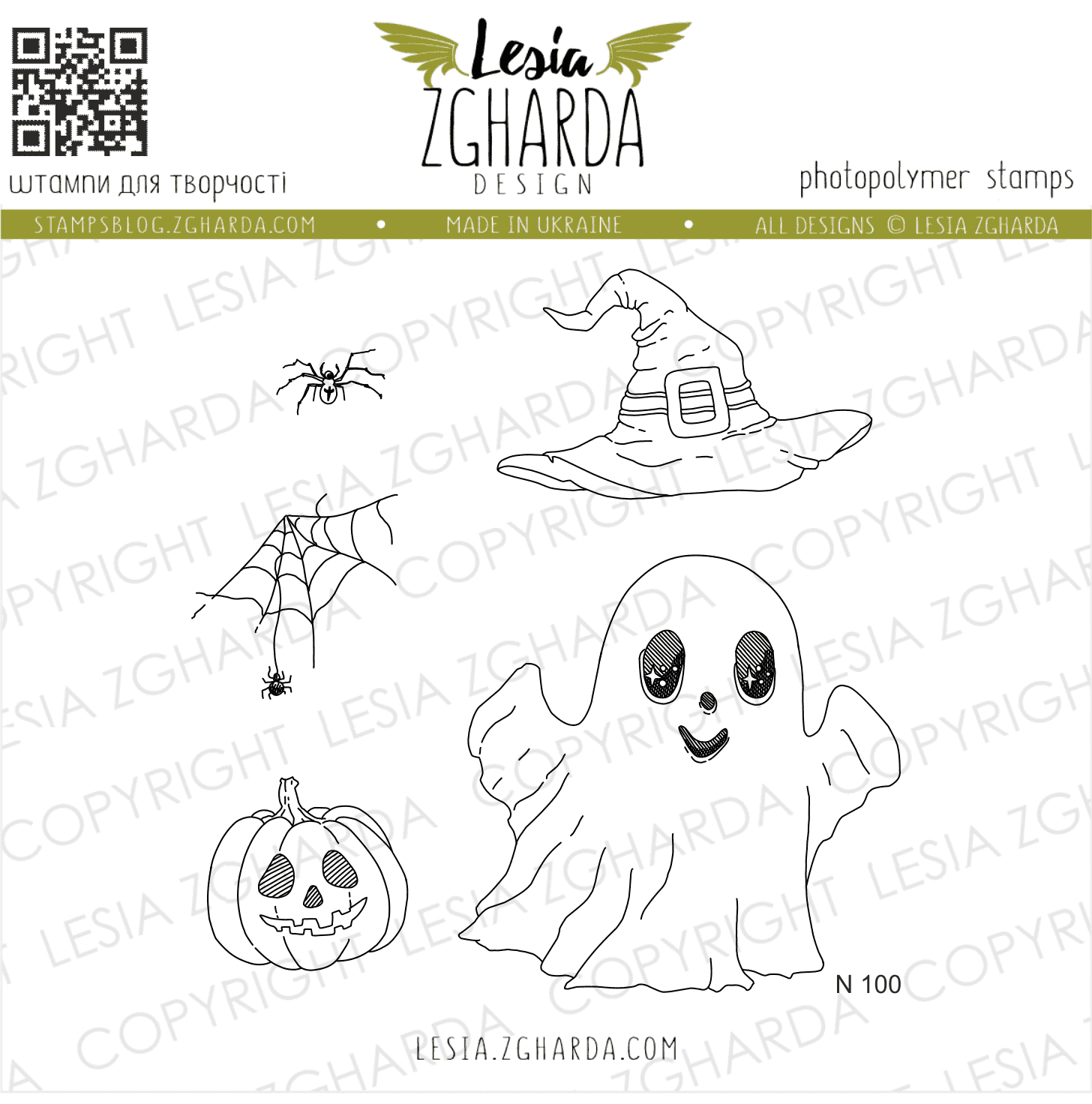 {N100} Stamp Set "Halloween Spiders & Spirits"