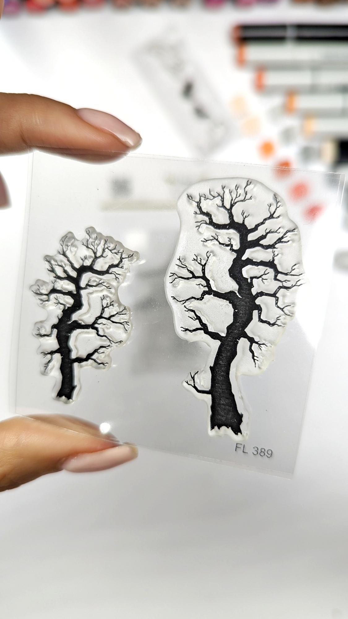 {FL389} Stamp Set "Halloween scary trees"