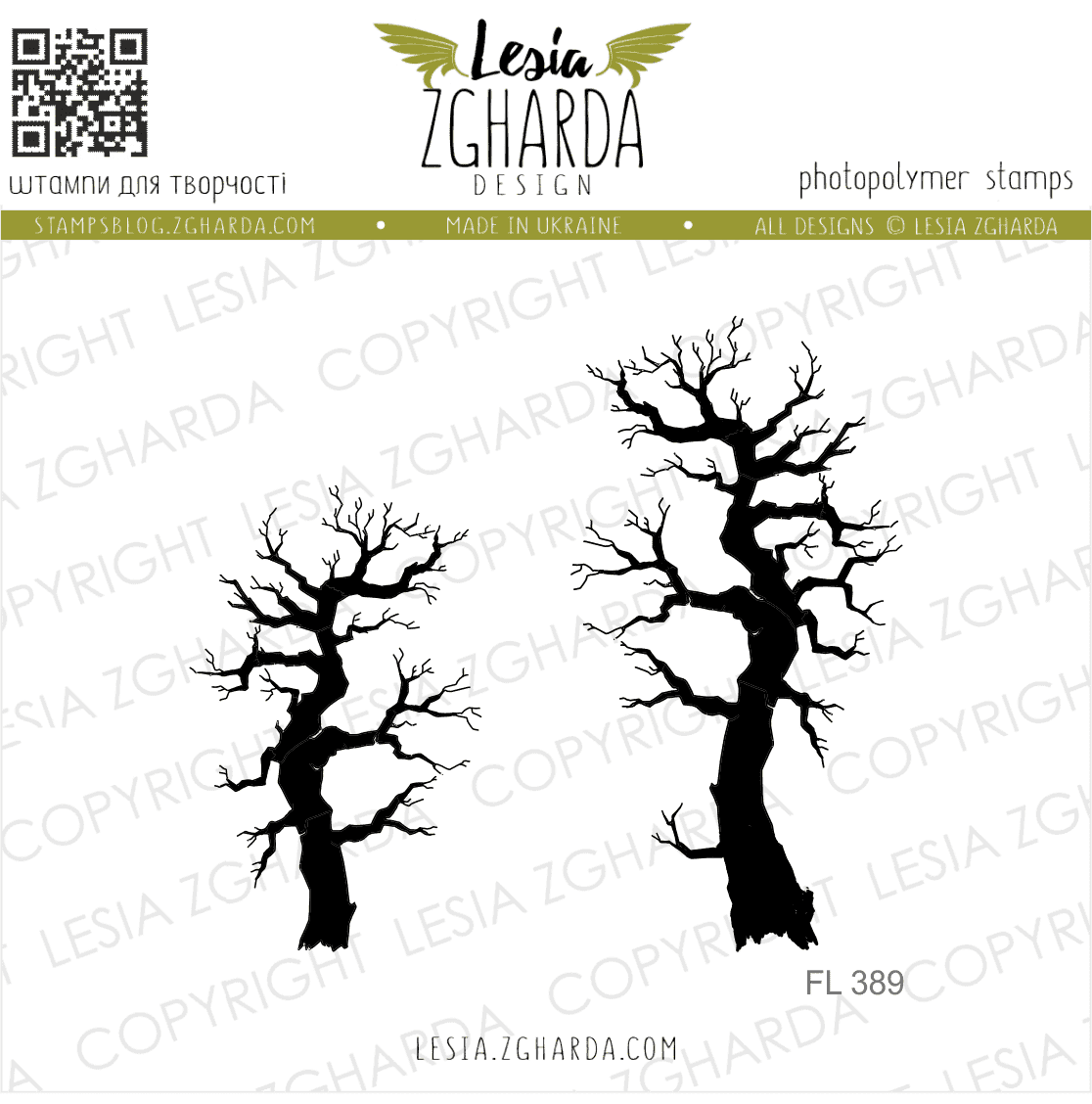 {FL389} Stamp Set "Halloween scary trees"