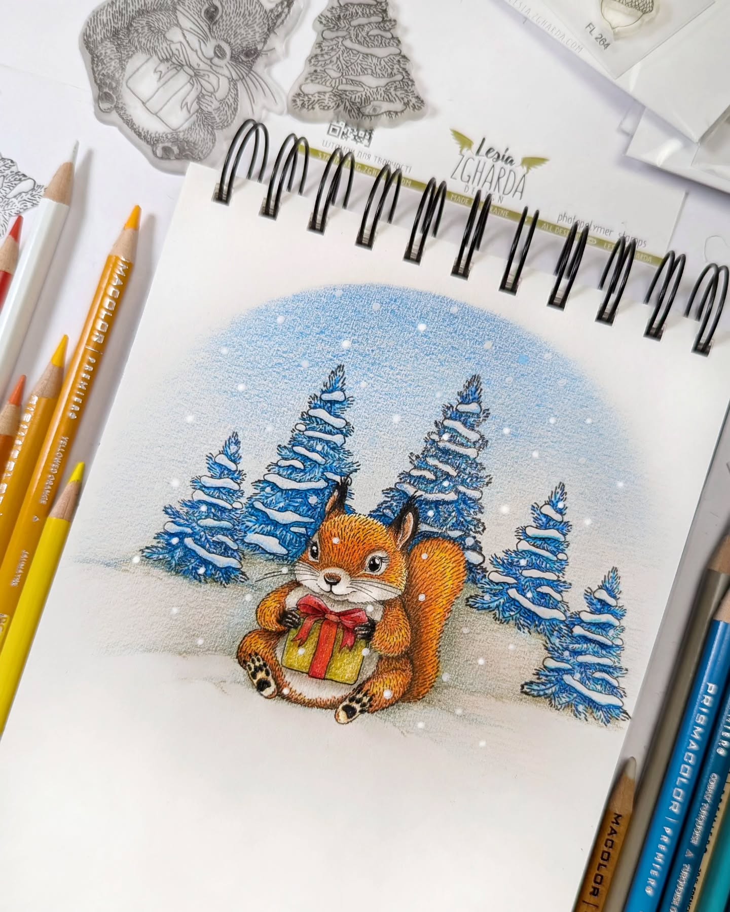 {FA251} Stamp "Squirrel with a gift"