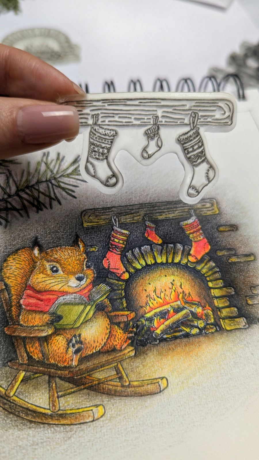 {SR279} Stamp Set "Festive Fireplace with Stockings"