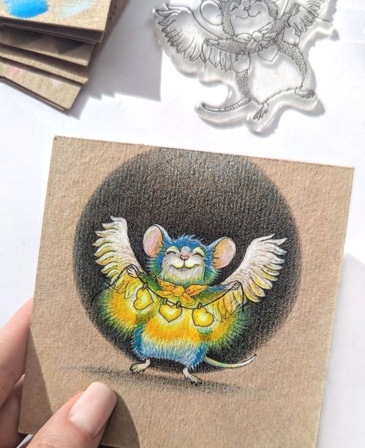 {FA258} Stamp "Angel Mouse"