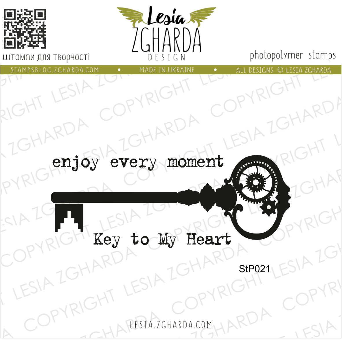{StP021} Stamp Set "Steampunk Key with Sentiments"