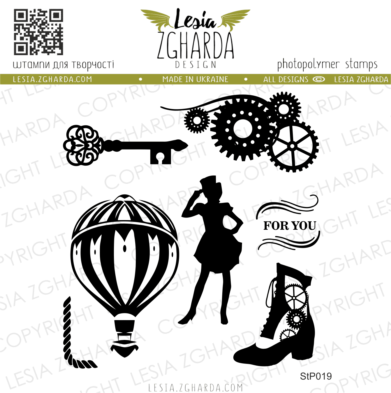 {StP019} Stamp Set "Steampunk Vintage Style"