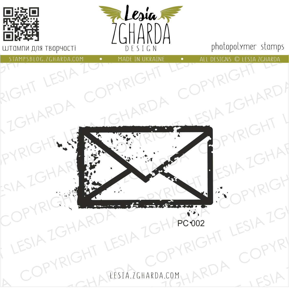 {PC002} Stamp "Postmark with Distressed Envelope"