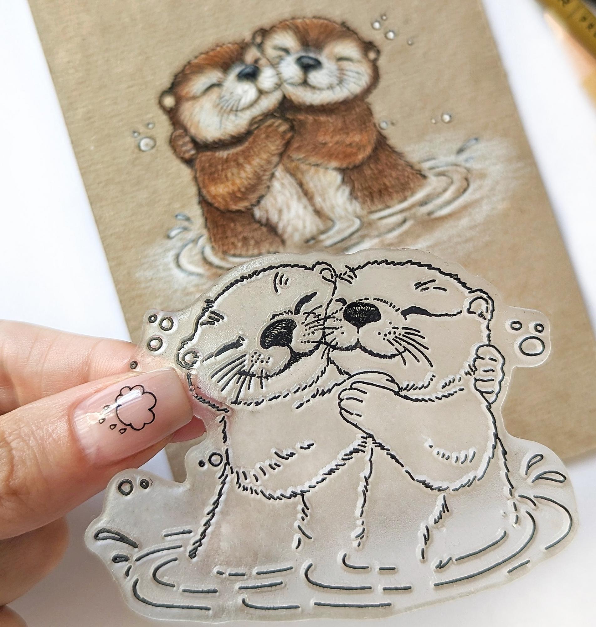 {FA269} Stamp "Otters in Love"