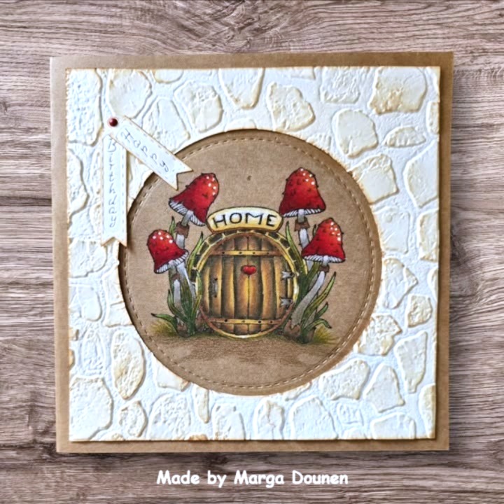 {FL398} Stamp "Whimsical Door with Mushrooms"