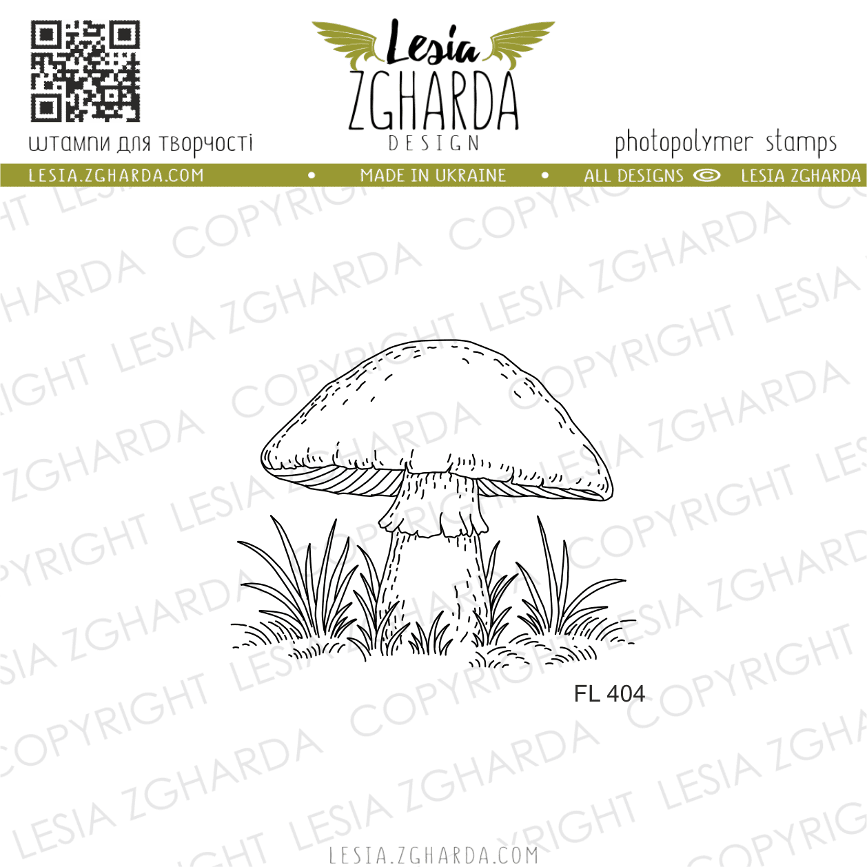 {FL404} Stamp "Autumn Forest Mushroom"