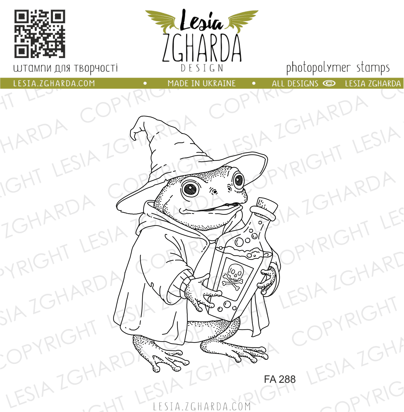 {FA288} Stamp "Wizard Frog with Potion"