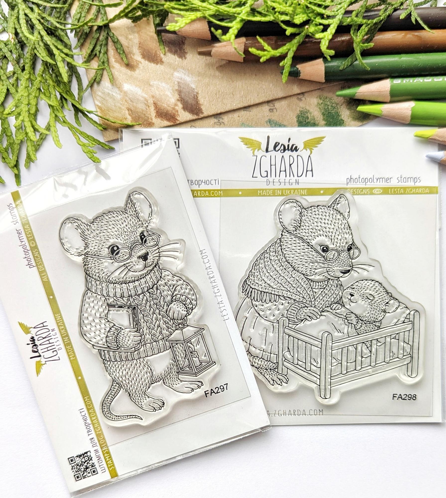 {FA297} Stamp “Grandpa Mouse Bedtime Story”