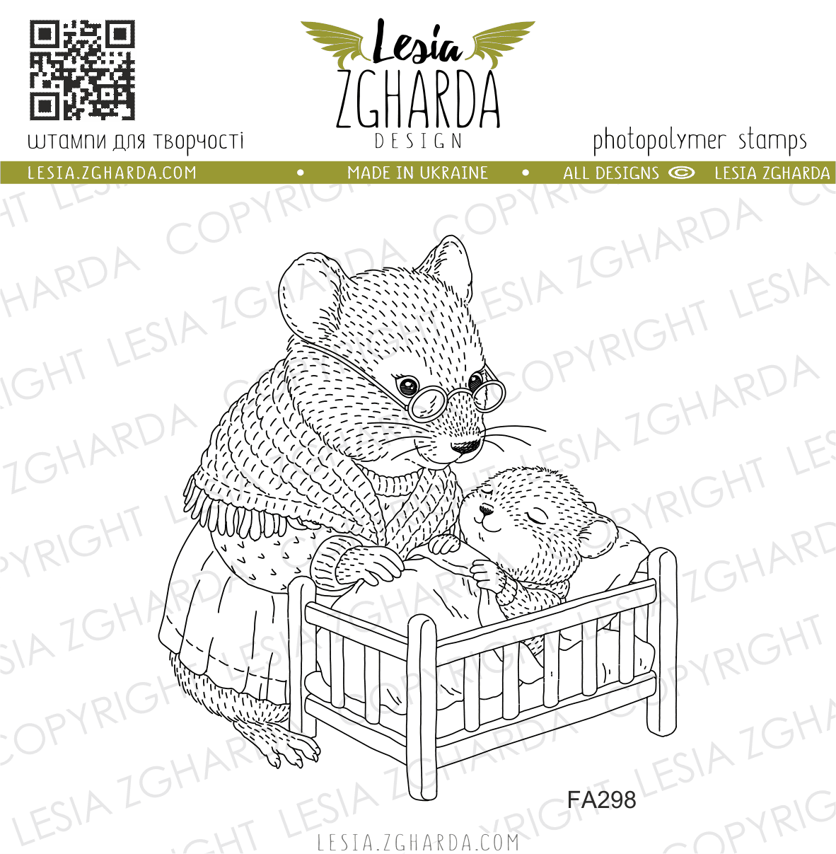{FA298} Stamp “Bedtime with Granny Mouse”