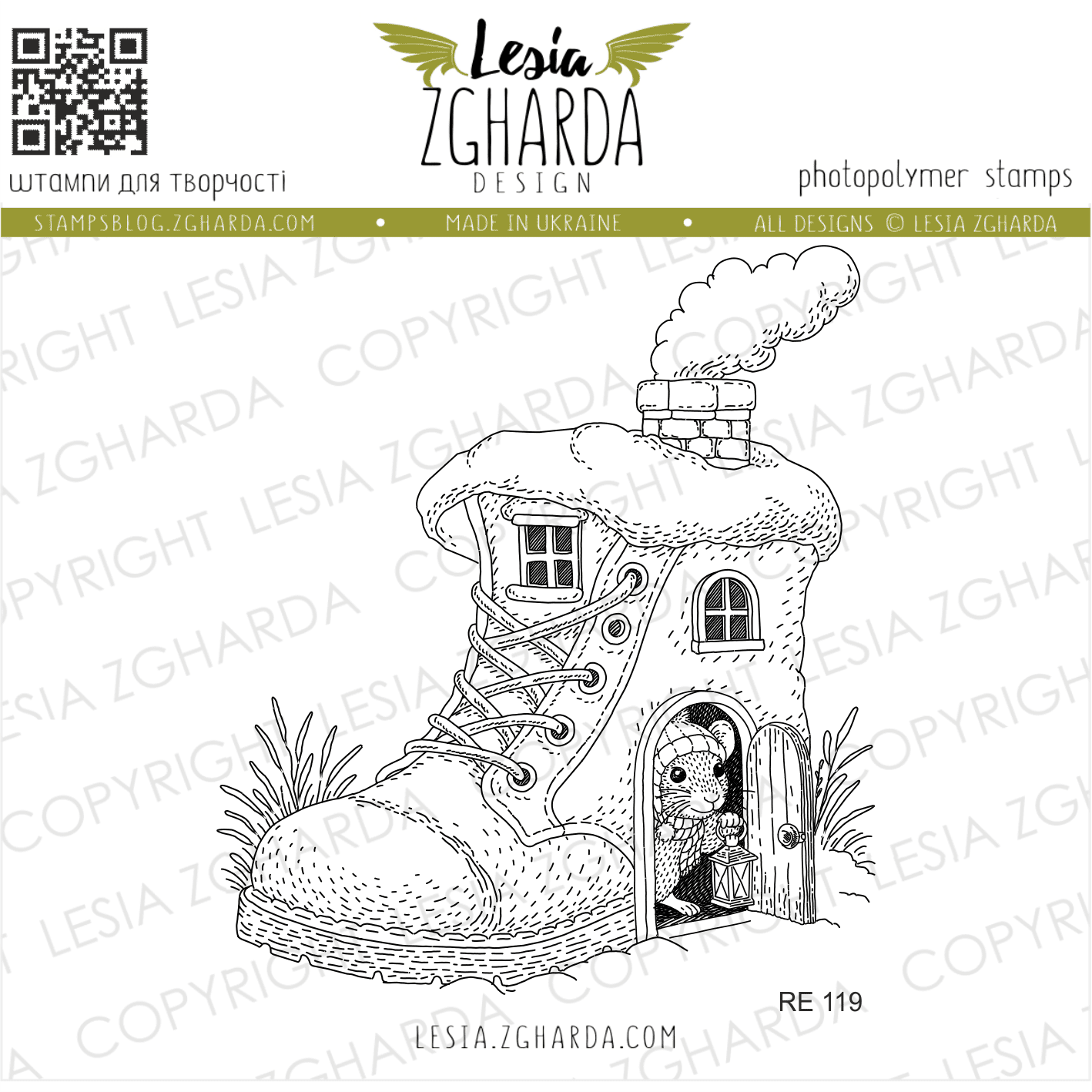 {RE119} Stamp “Fairy Tale Shoe Cottage”