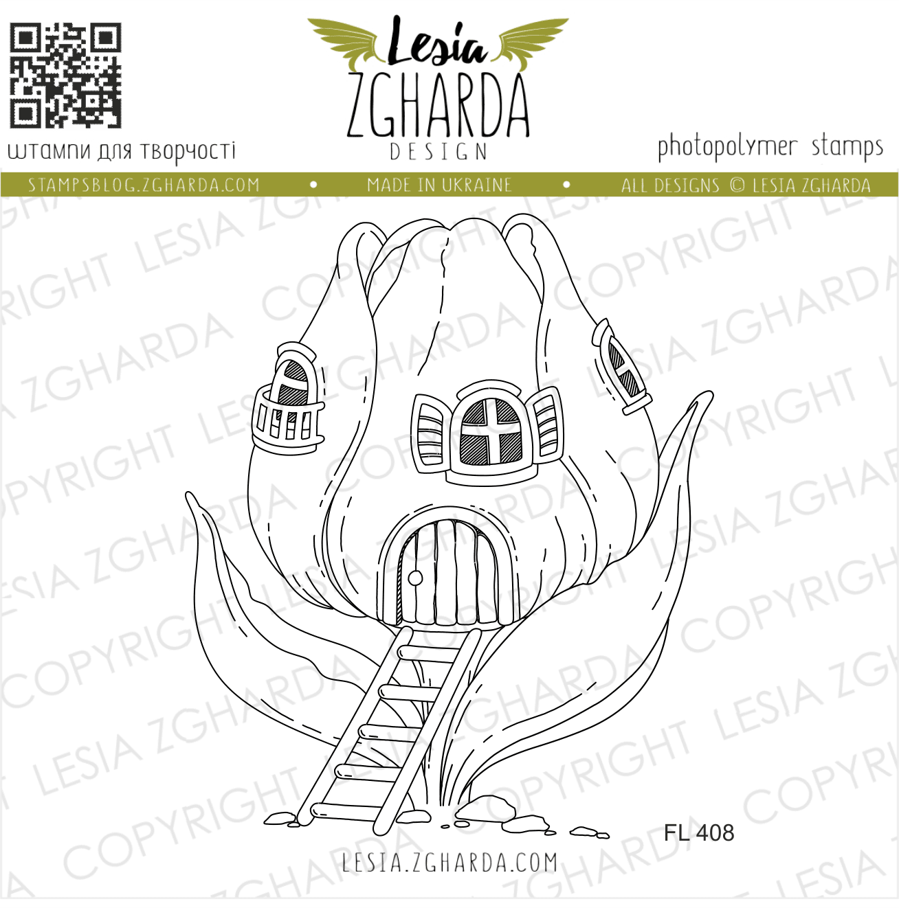 {FL408} Stamp “Fairy Tale Tulip House”