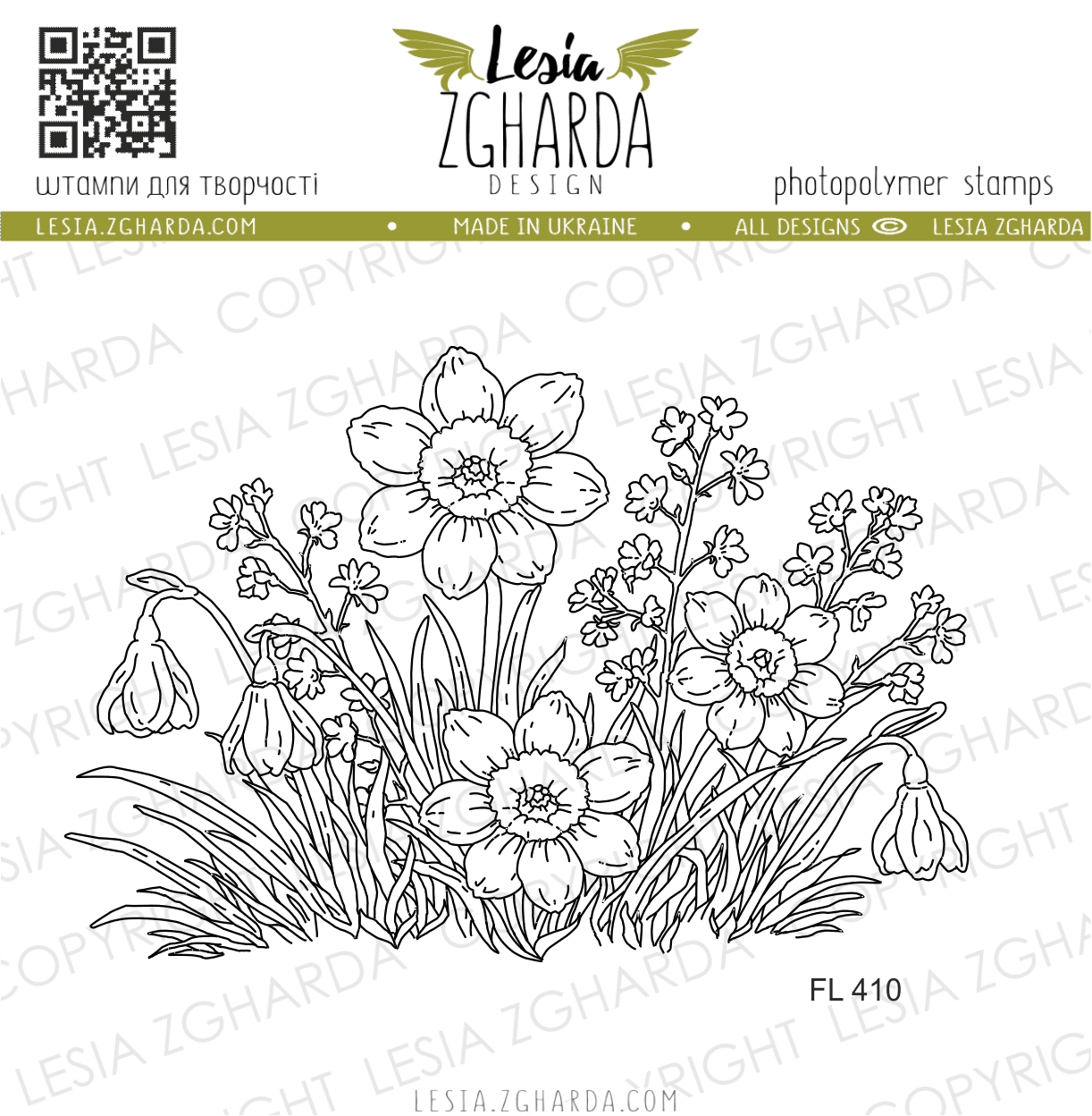 {FL410} Stamp “Spring Flowers”