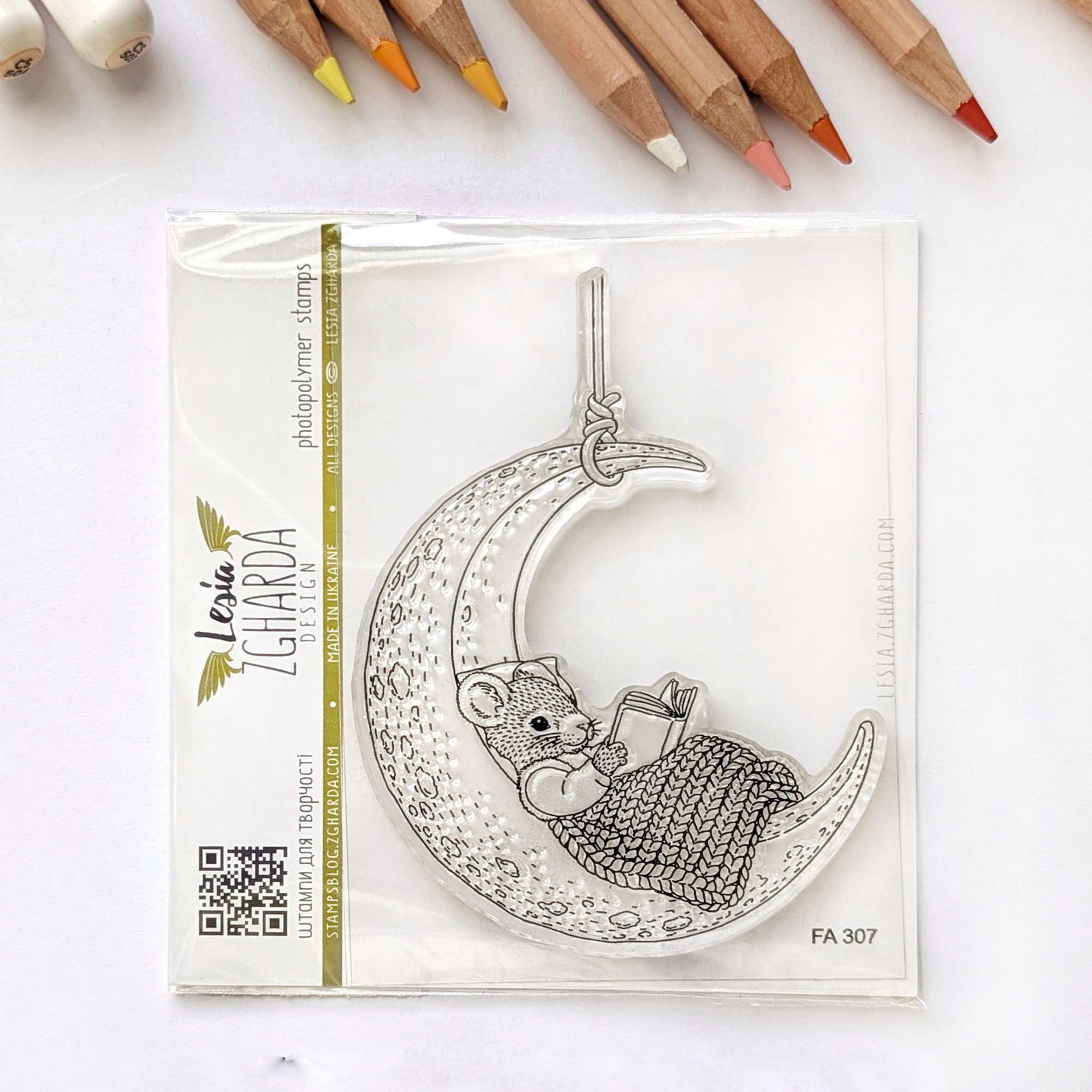 {FA307} Stamp "Reading Mouse on the Moon"