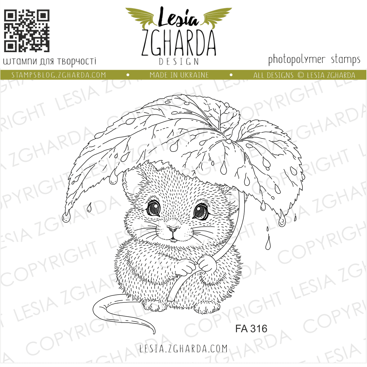 {FA316} Stamp “Rat under the Leaf”