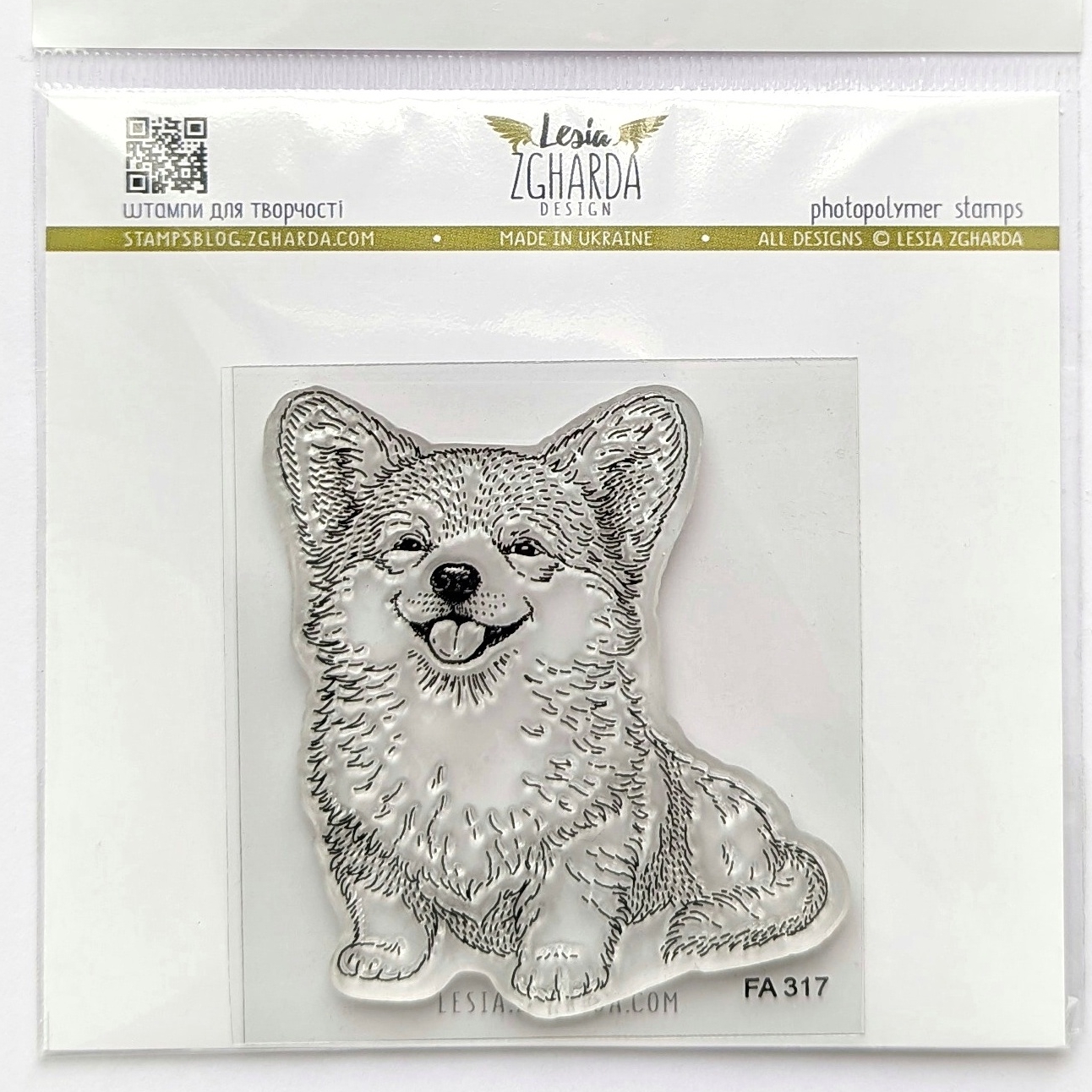 {FA317} Stamp “Happy Corgi”