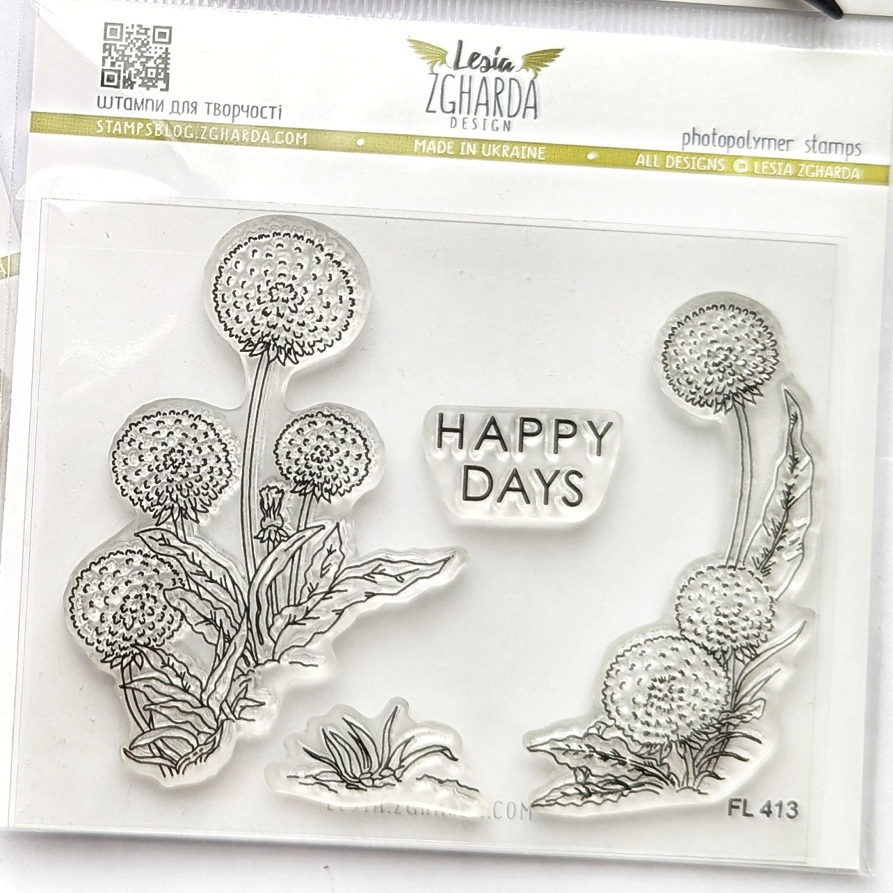 {FL413} Stamp Set “Dandelions with Sentiments ‘Happy Days’”