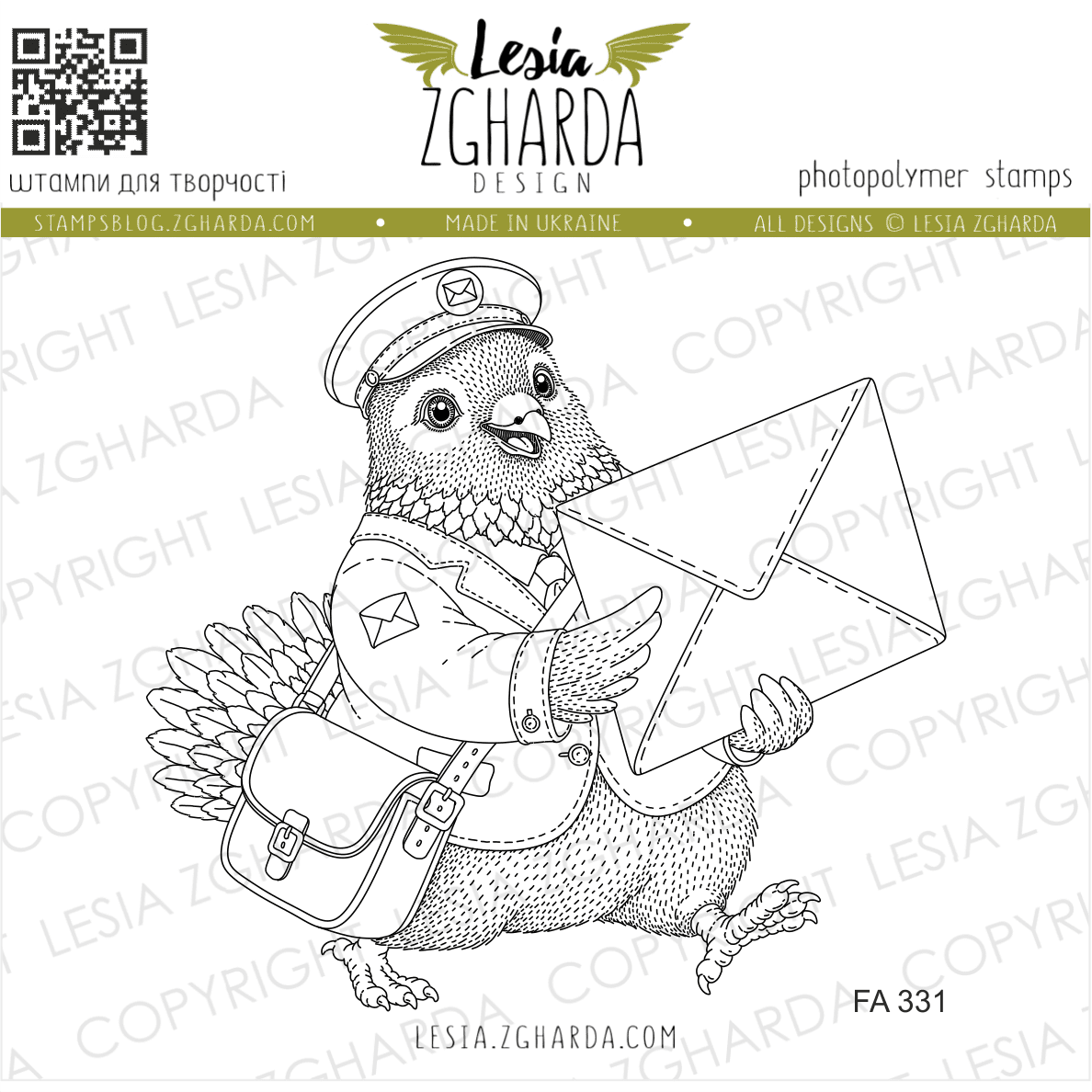 {FA331} Stamp “Happy Post Pigeon”