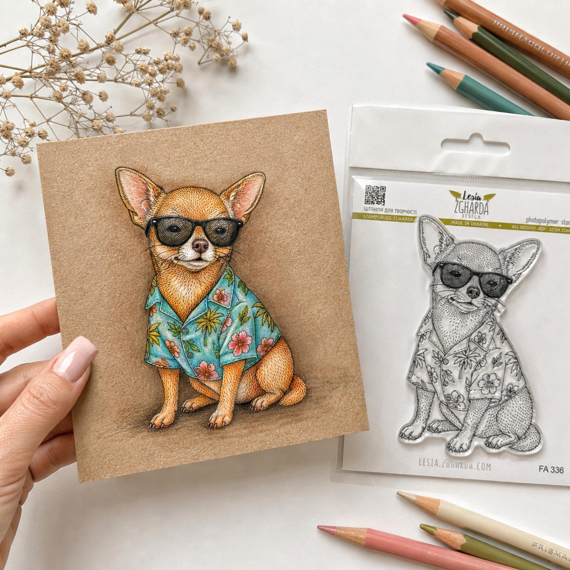 {FA336} Stamp “Chill Chihuahua Dog (Boy)"