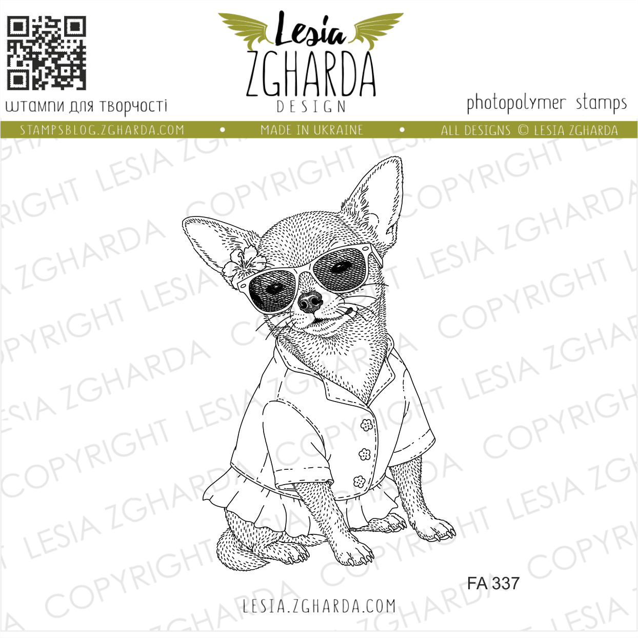 {FA337} Stamp "Chill Chihuahua Dog (Girl)"