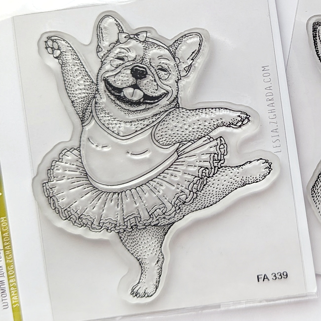 {FA339} Stamp "French Bulldog Ballerina"