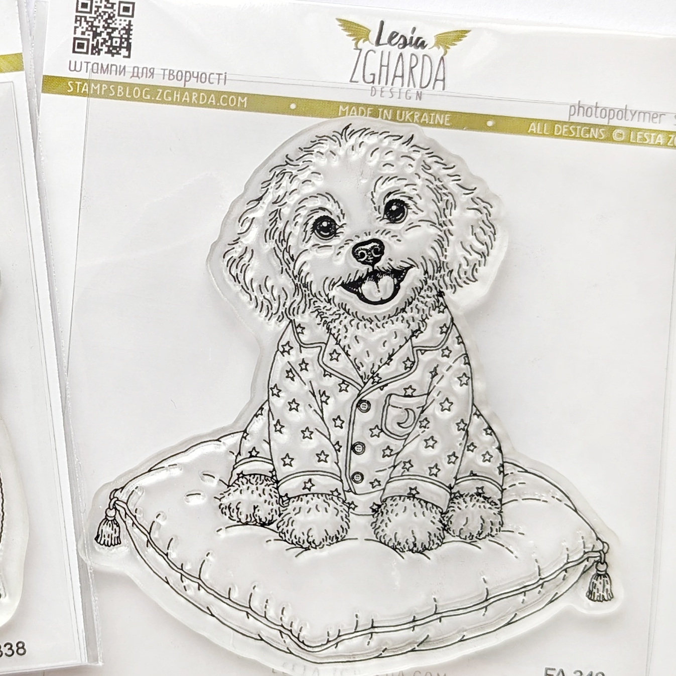 {FA340} Stamp "Cute Maltipoo on a Pillow"
