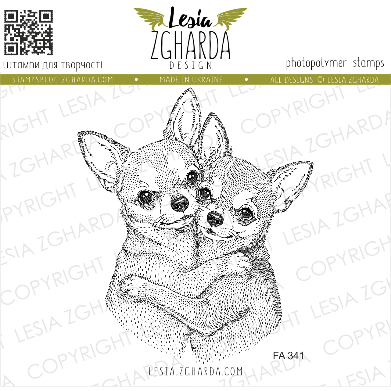 {FA341} Stamp “Chihuahua Cuddle”