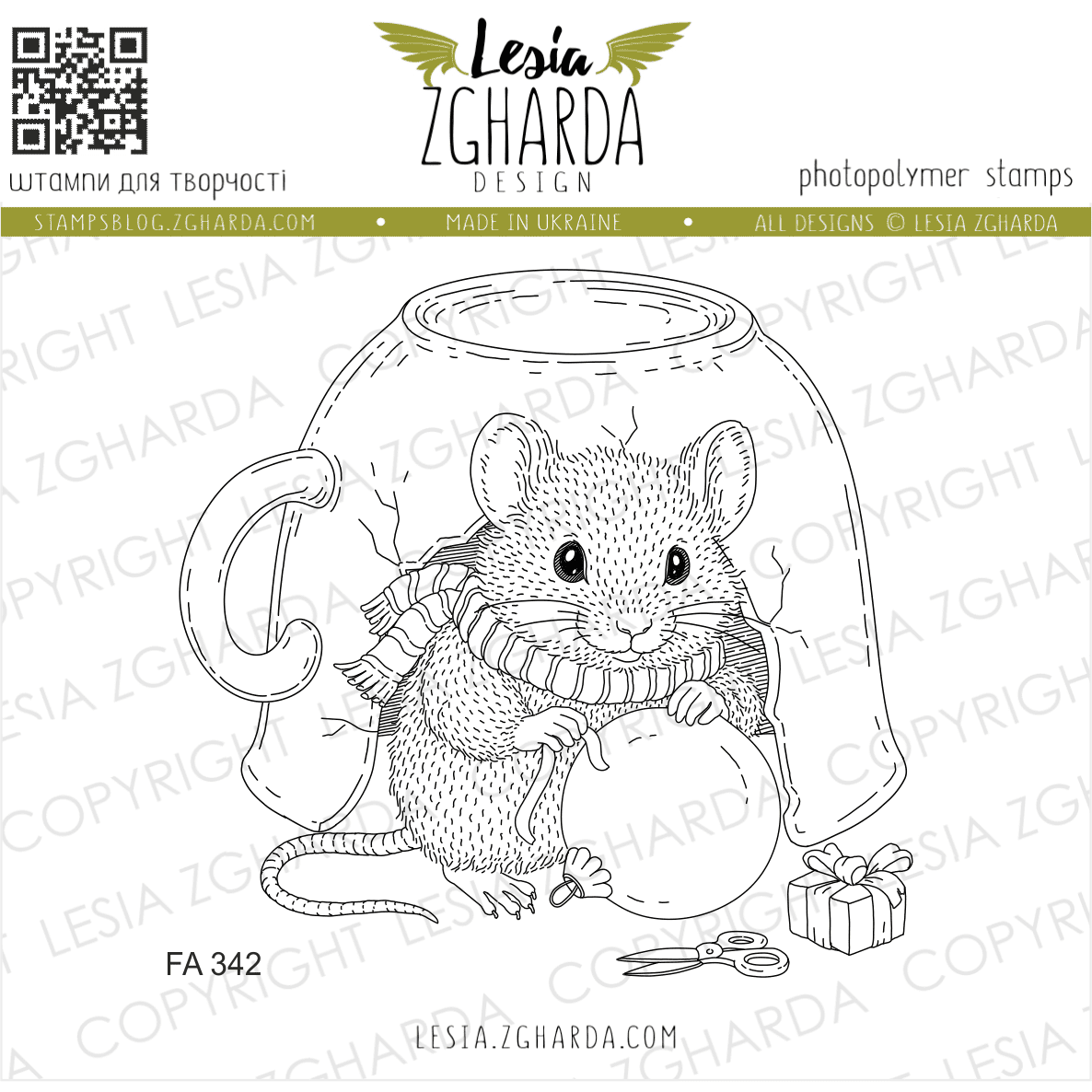 {FA342} Stamp "Mouse by the Burrow Mug"