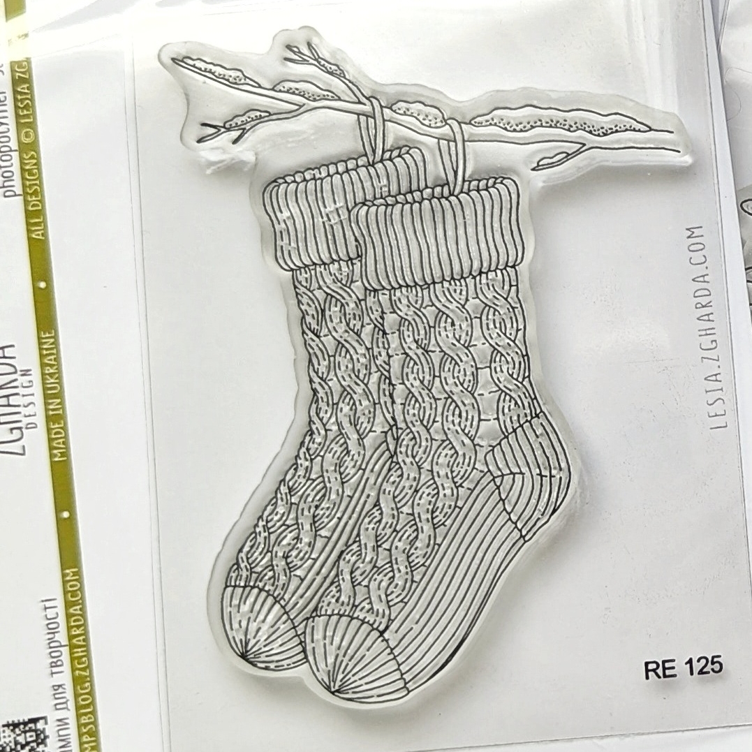 {RE125} Stamp “Knitted Socks on a Branch”