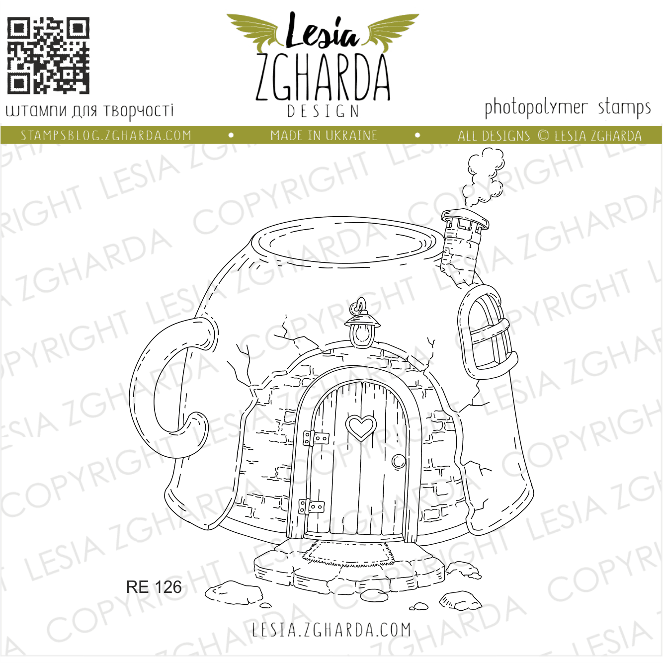 {RE126} Stamp "Cozy Fairytale Cup House"