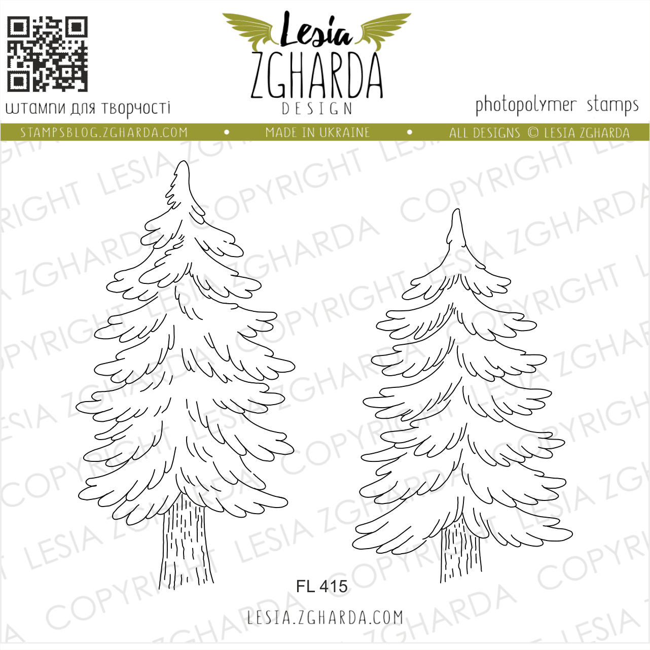 {FL415} Stamp Set “Christmas Tree Collection”
