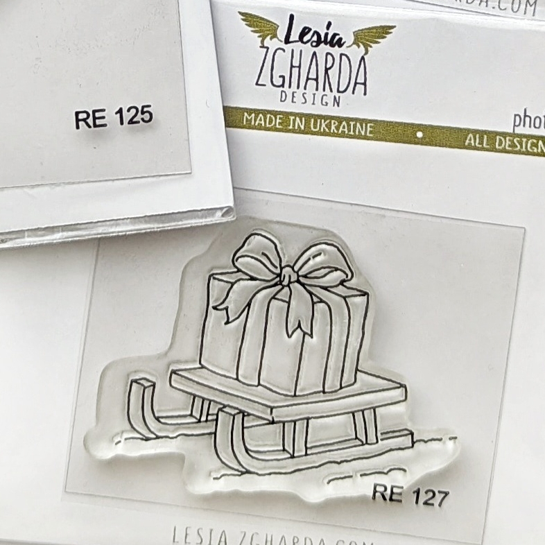 {RE127} Stamp "Winter Sleigh with a Gift"