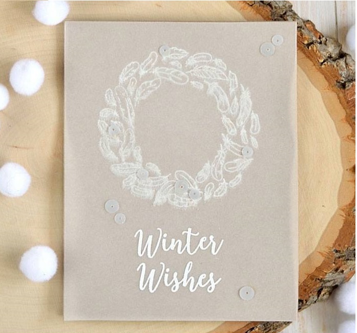 {FA104} Stamp "Wreath of feathers"