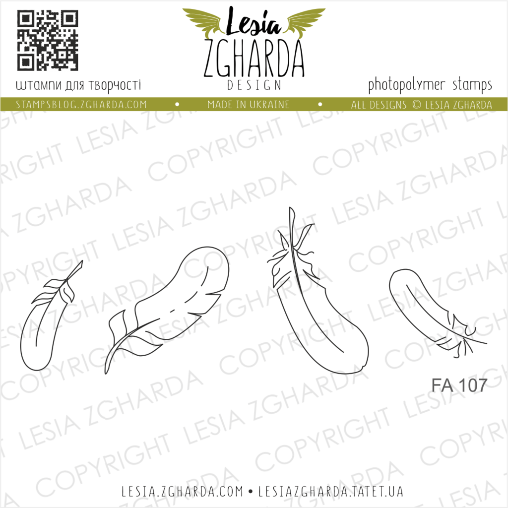 {FA107} Stamp Set "Feathers (small)"