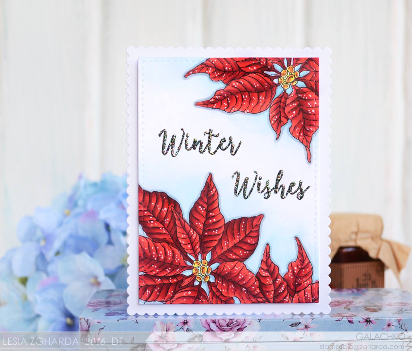 {FL175} Stamp Set "Puansetiya with leaves"