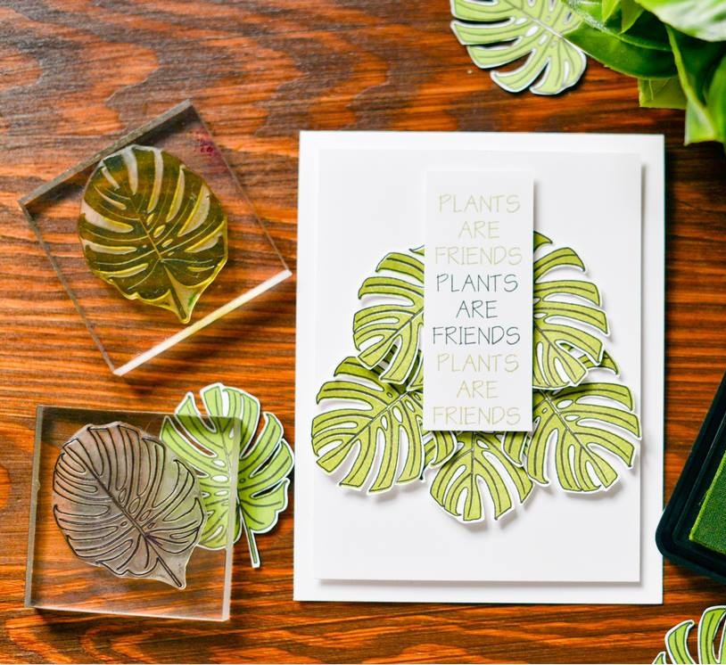 {FL187} Stamp "Monstera leaf - outline"