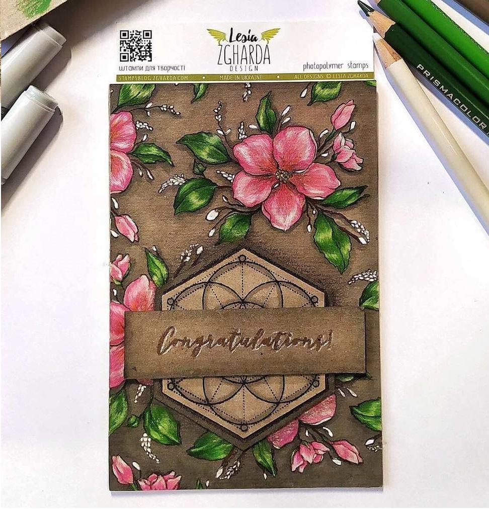 {FL201} Stamp "Cherry blossom contour"