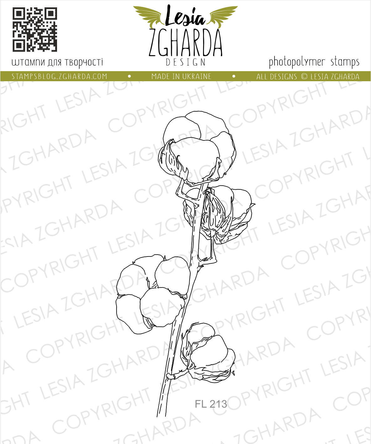 {FL213} Stamp "Cotton branch"