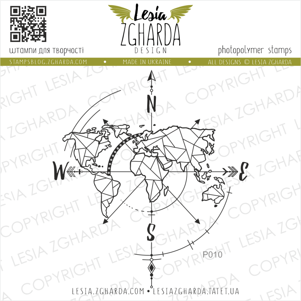 Image - Wind Rose on a map stamp by Lesia Zgharda clear stamps. A lot of map stamp, compass stamp, and other travel stamp, you can find and order online in our store. Welcome!