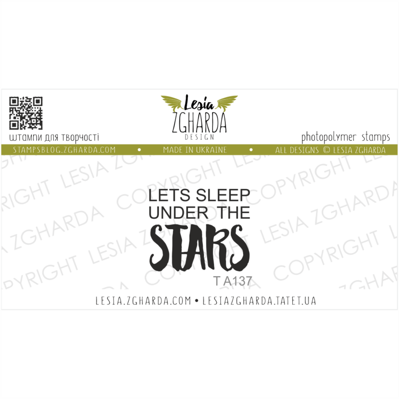 {TA137} Stamp "Lets sleep under the STARS"