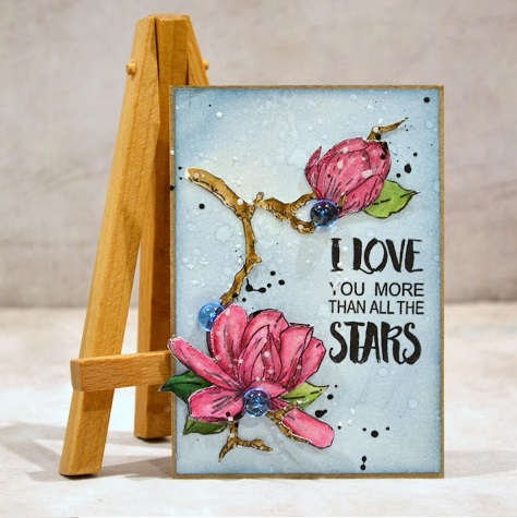 {TA138} Stamp "I LOVE you more then all the STARS"
