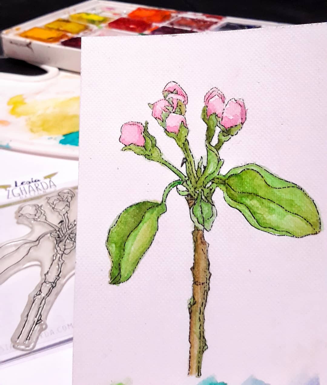 {FL118} Stamp "Sprig of apple tree with buds"