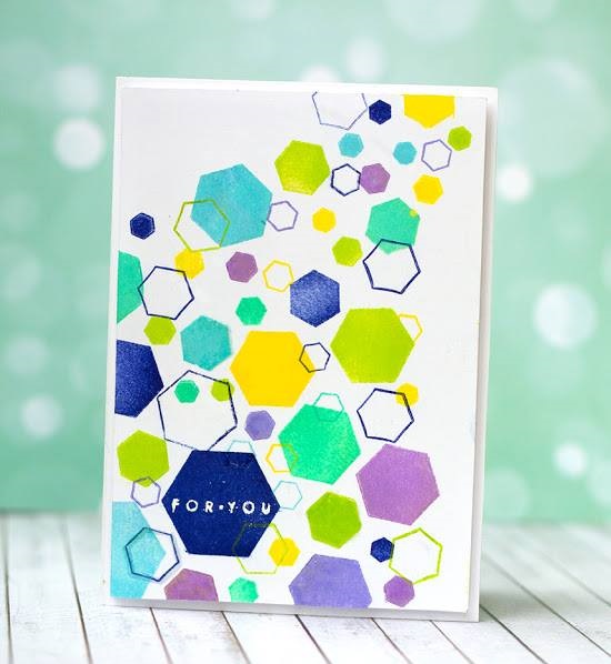 {N049} Stamp set "Hexagons + honeycombs"