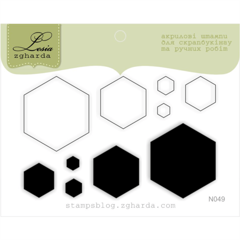 {N049} Stamp set "Hexagons + honeycombs"